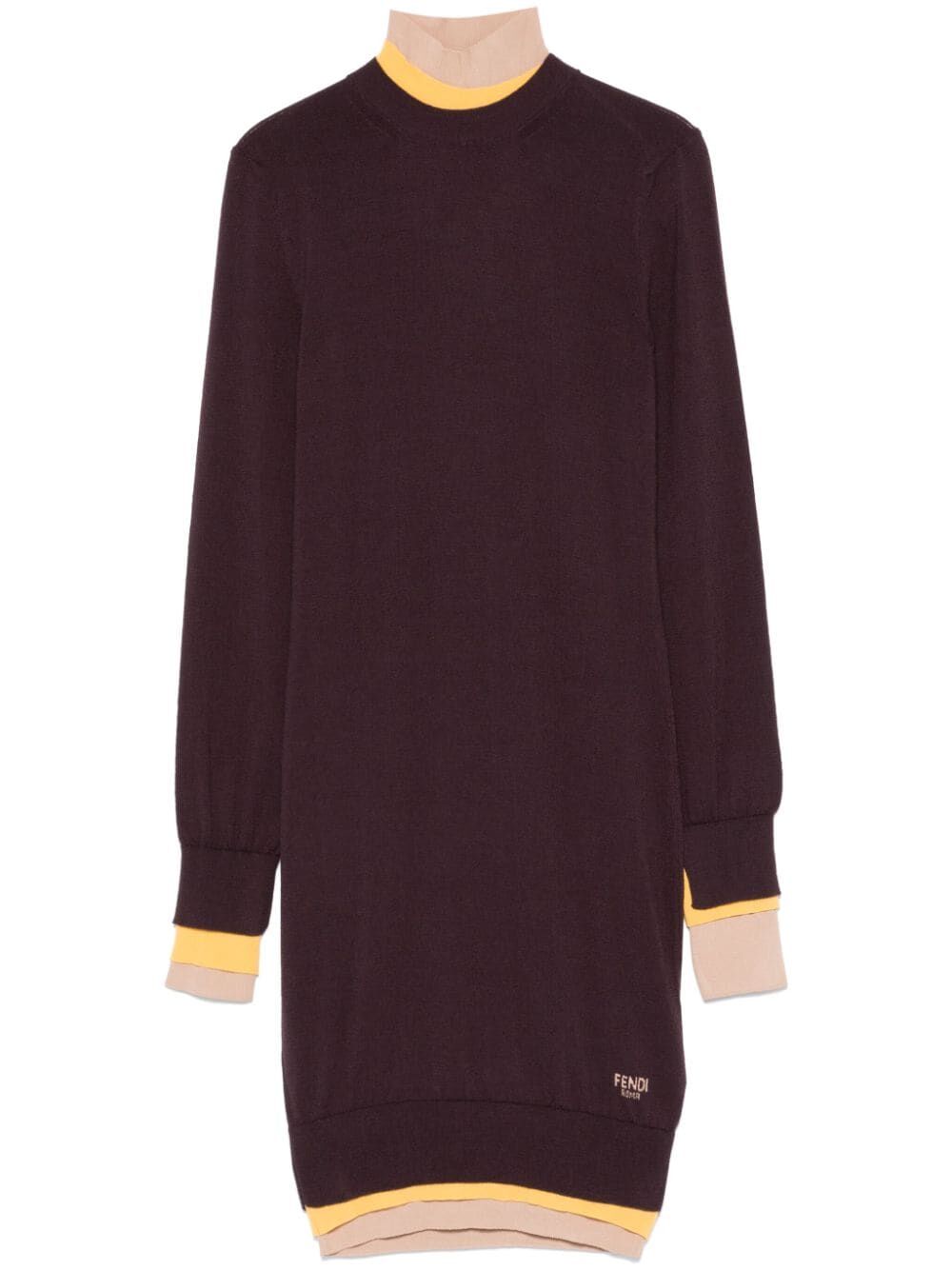 MULTI LAYER WOOL FITTED DRESS