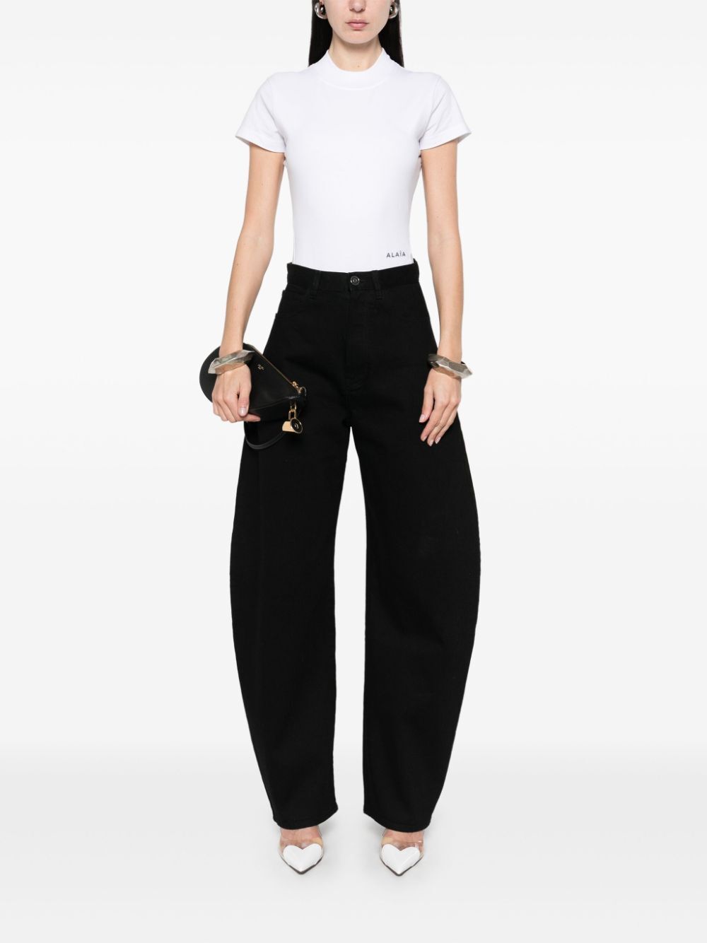 LOGO-EMBROIDERED BODYSUIT T-SHIRT