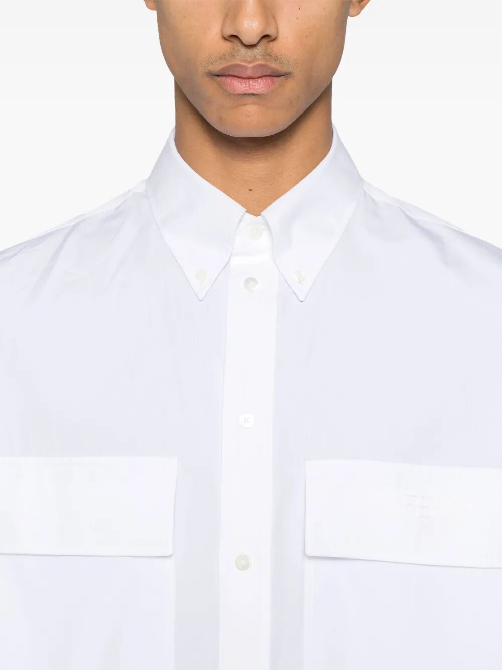 TOPSTITCHED FENDI ROMA LETTERING COTTON SHIRT