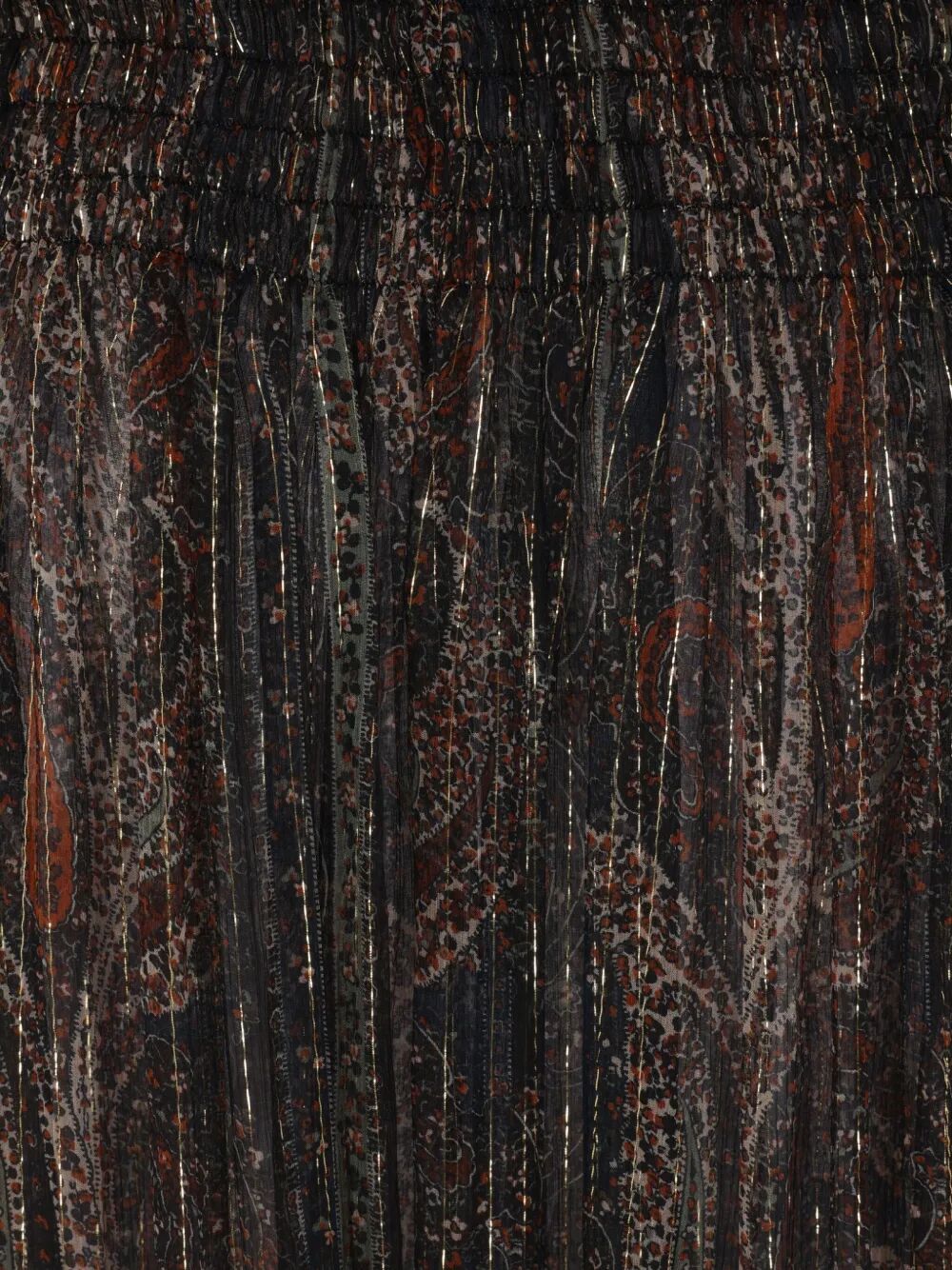 SEMI-SHEER LAVALLIÈRE MAXI DRESS IN LUREX PAISLEY