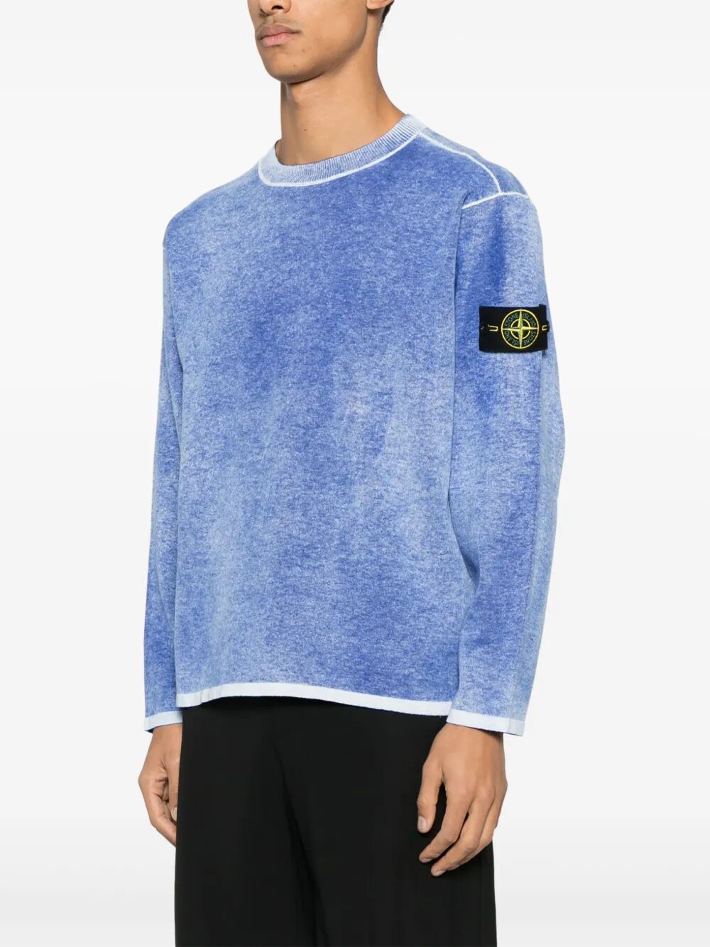RAW HAND LIGHT COTTON CREWNECK JUMPER WITH AIRBRUSHED INTERIOR