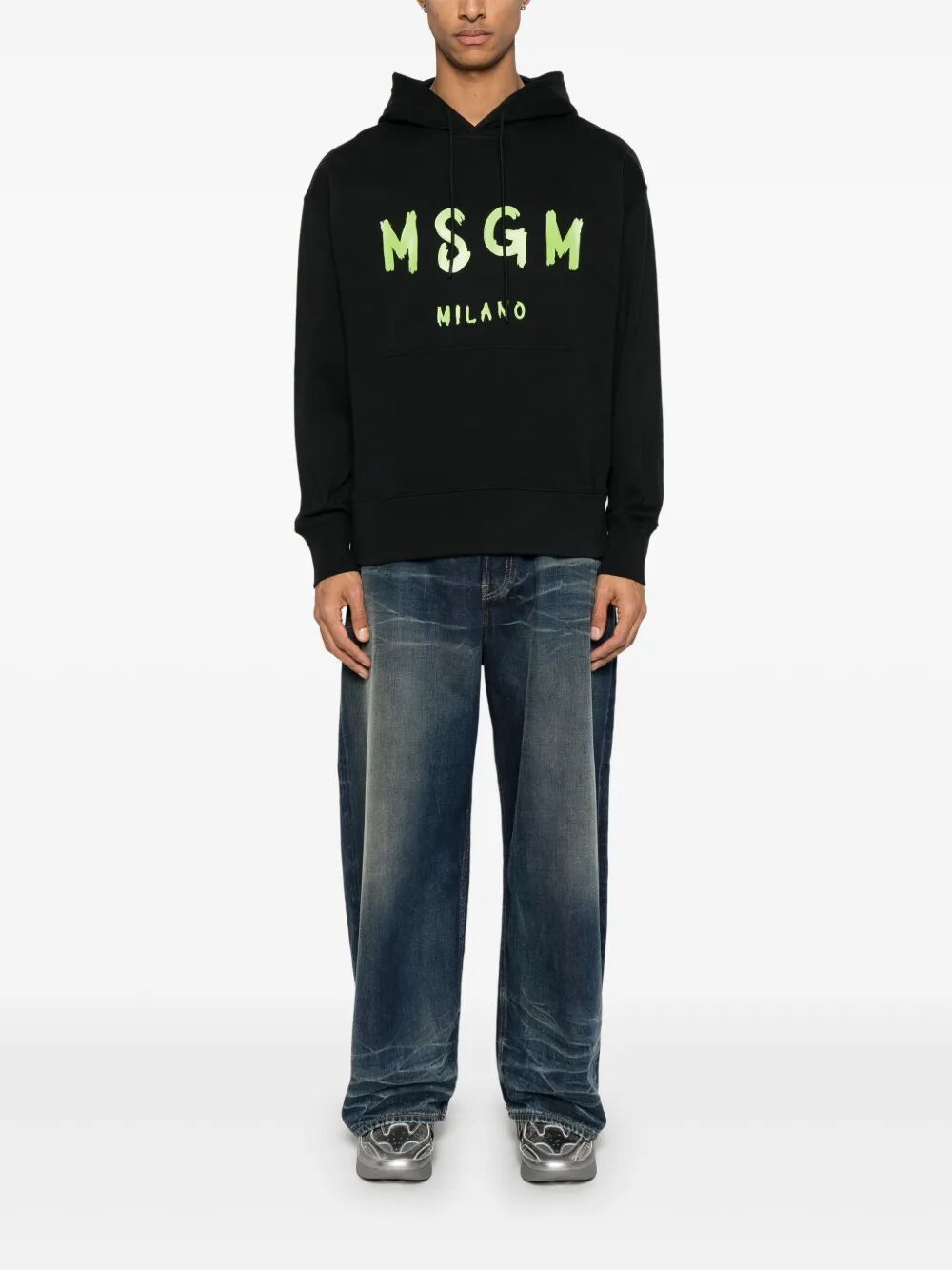 RELAXED FIT LOGO-PRINT COTTON HOODIE