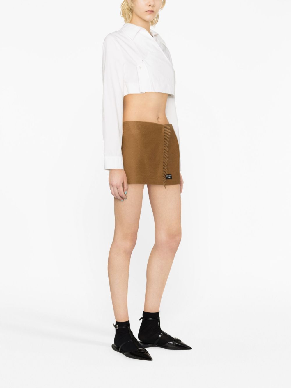 WRAPAROUND CASHMERE MINISKIRT