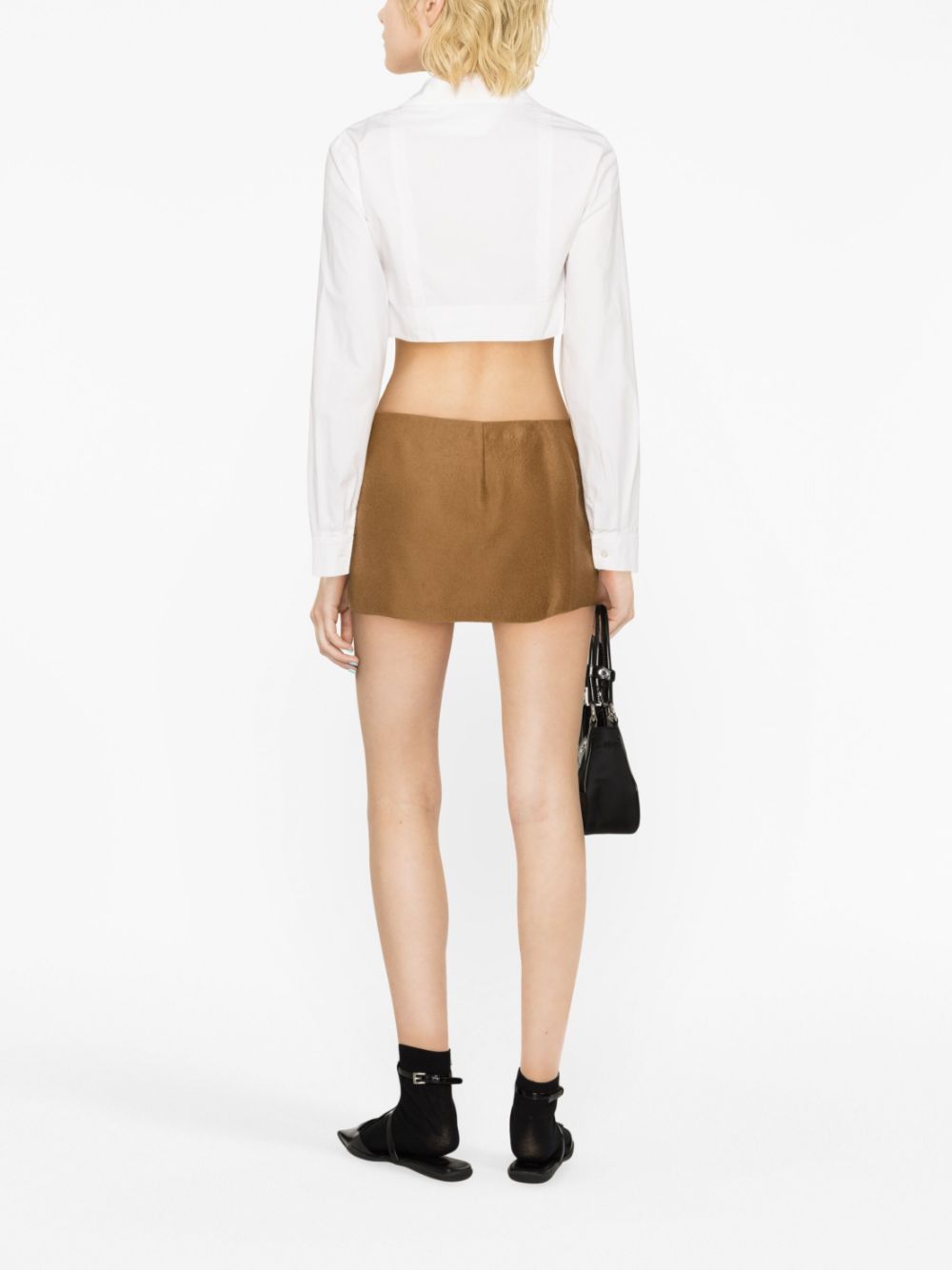 WRAPAROUND CASHMERE MINISKIRT