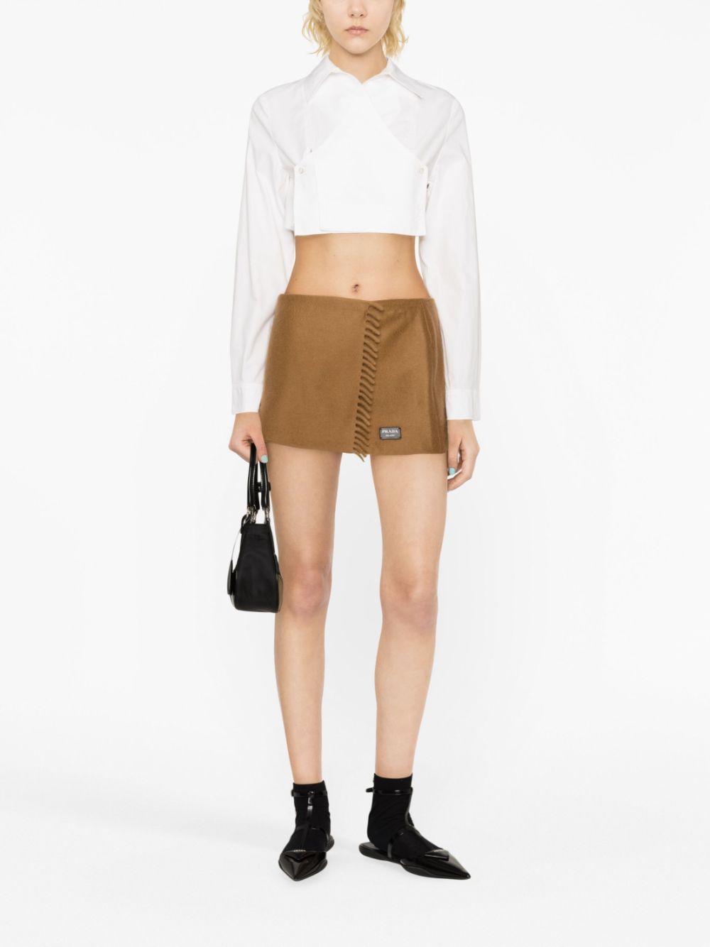 WRAPAROUND CASHMERE MINISKIRT