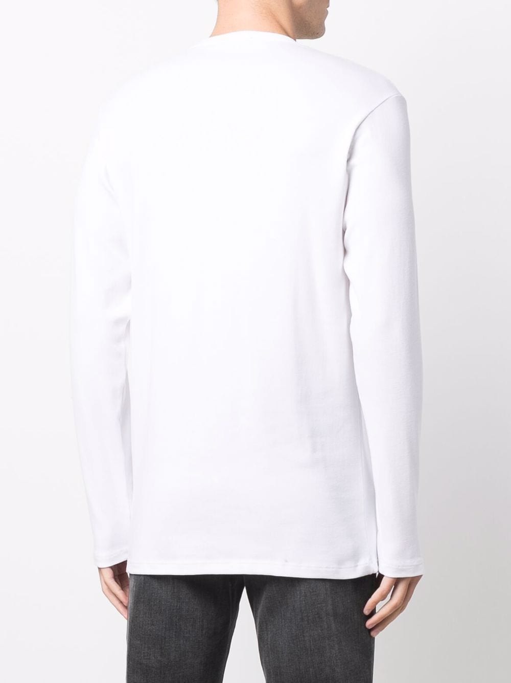 HENLEY-NECK LONG-SLEEVED JERSEY T-SHIRT