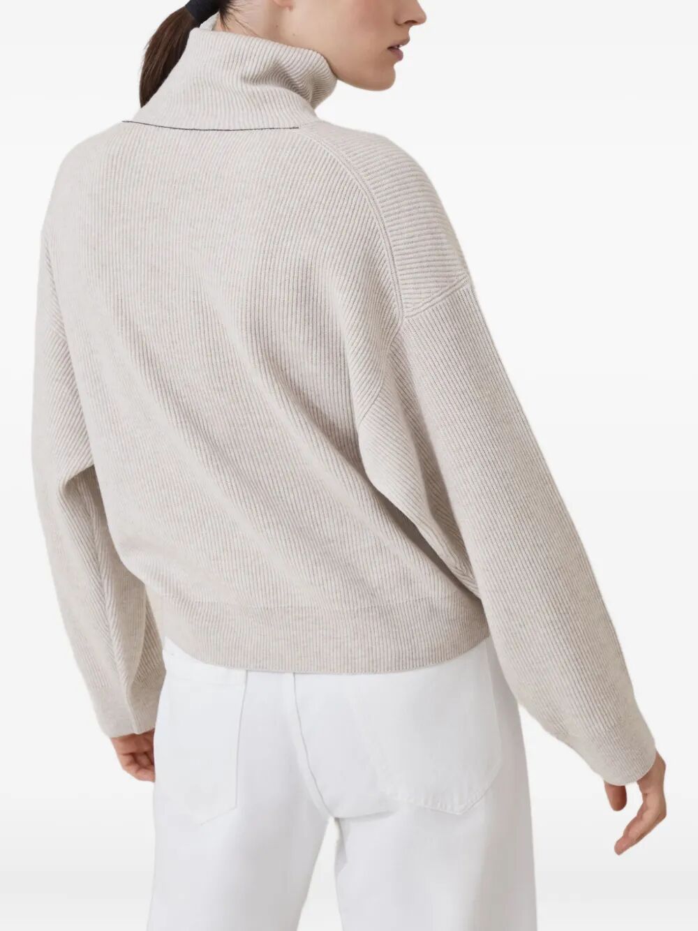 CASHMERE RIBBED LS TURTLENECK