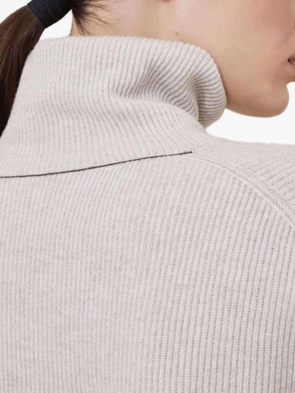 CASHMERE RIBBED LS TURTLENECK