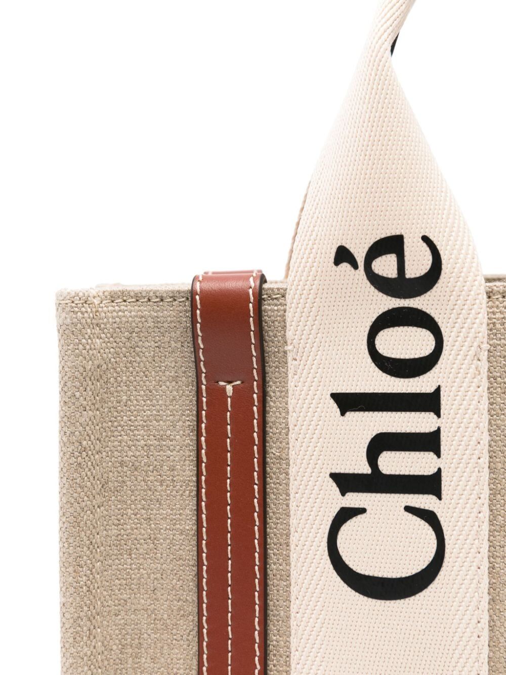 BORSA TOTE WOODY PICCOLA IN LINO