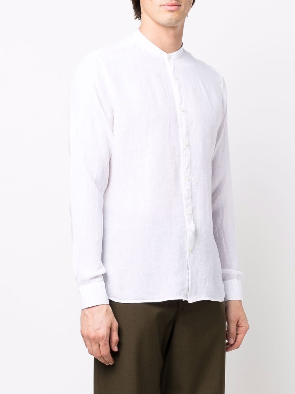 STAND-UP COLLAR LINEN SHIRT