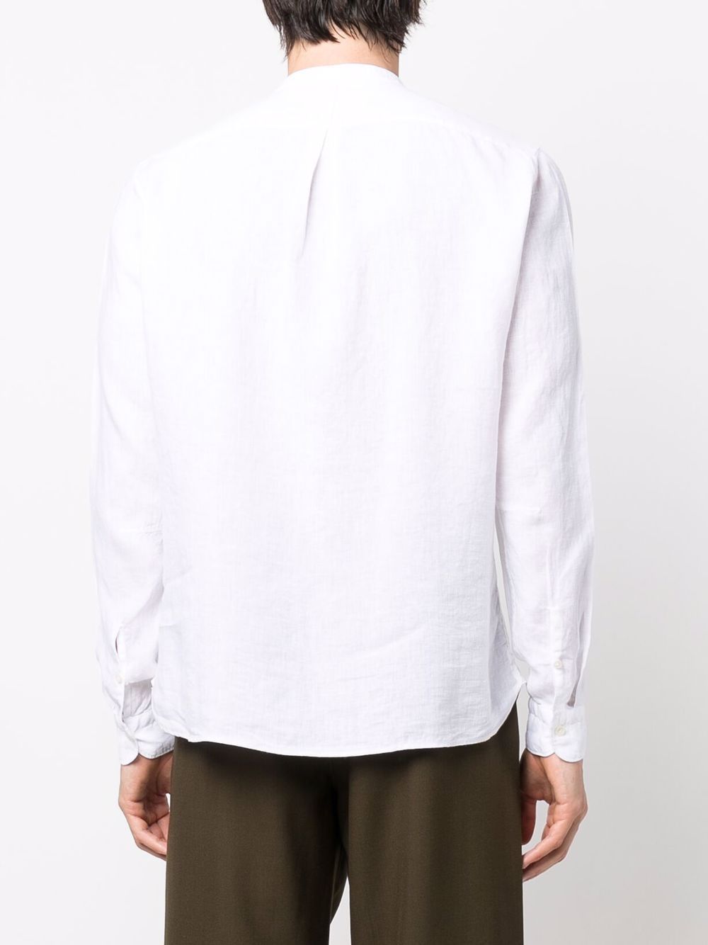 STAND-UP COLLAR LINEN SHIRT