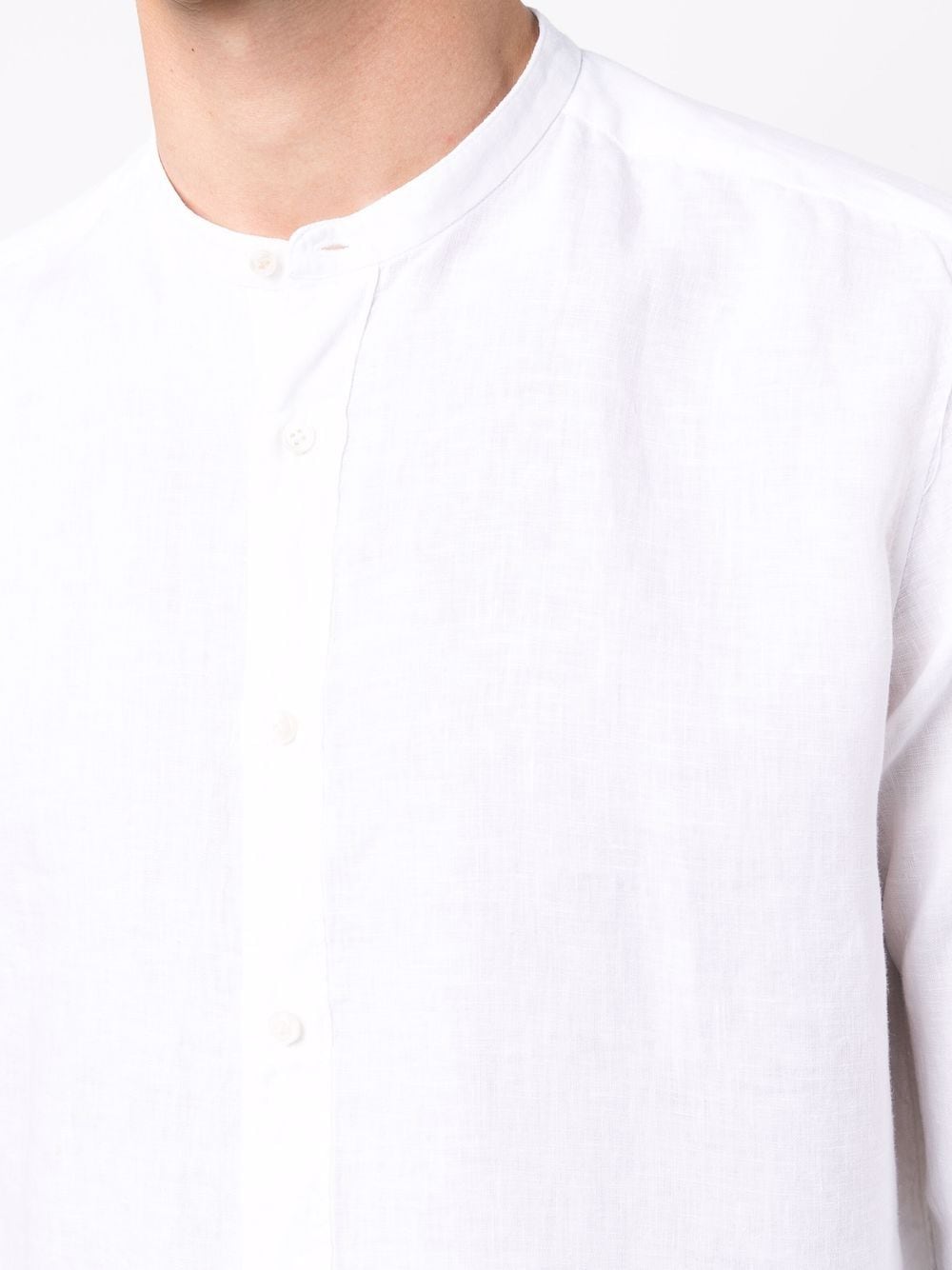 STAND-UP COLLAR LINEN SHIRT