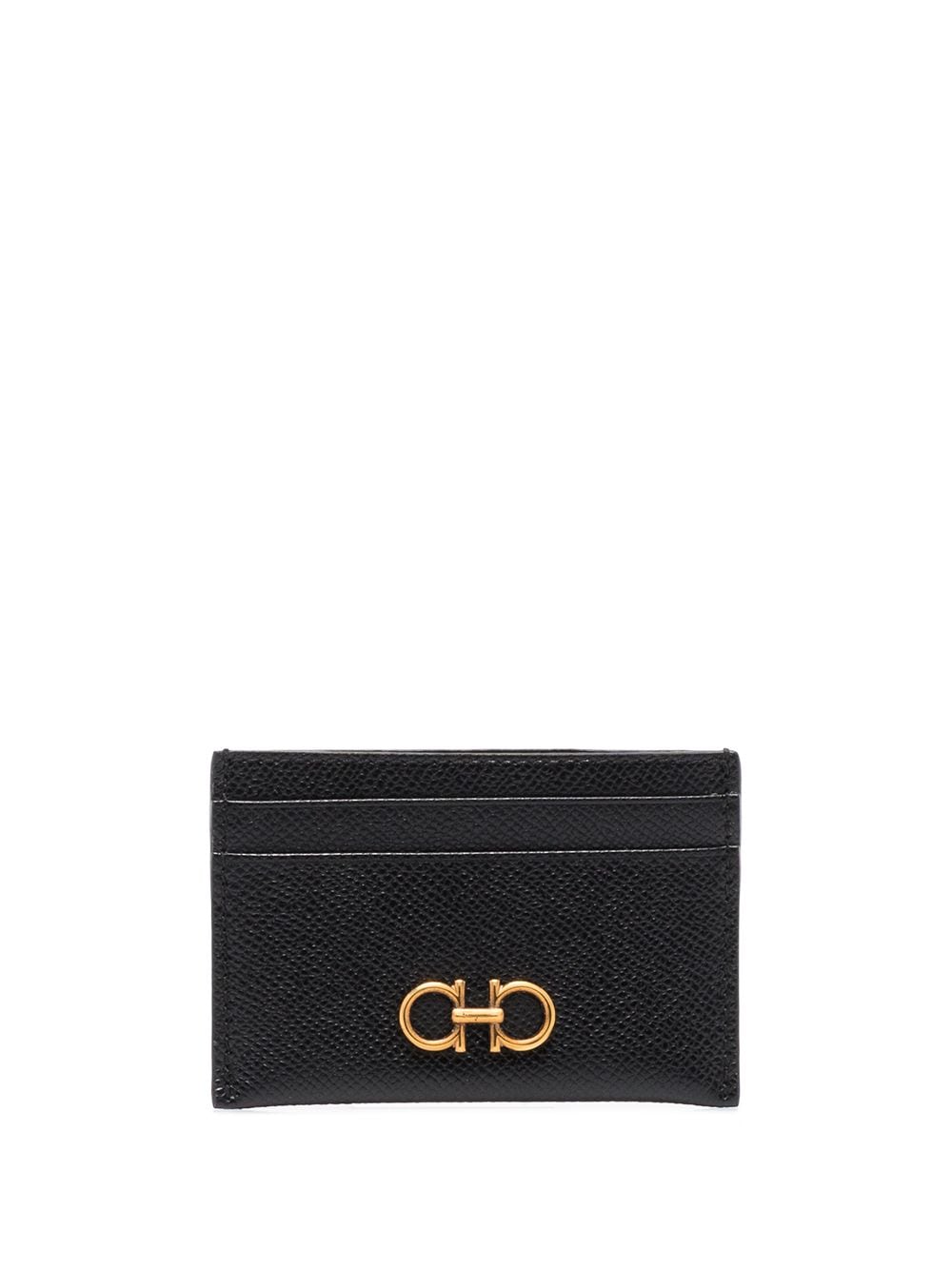 GOLD GANCINI HAMMERED LEATHER CARD HOLDER