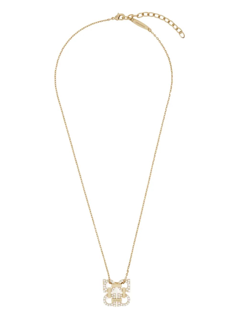 CRYSTAL EMBELLISHED FOUR GANCINI PENDANT NECKLACE