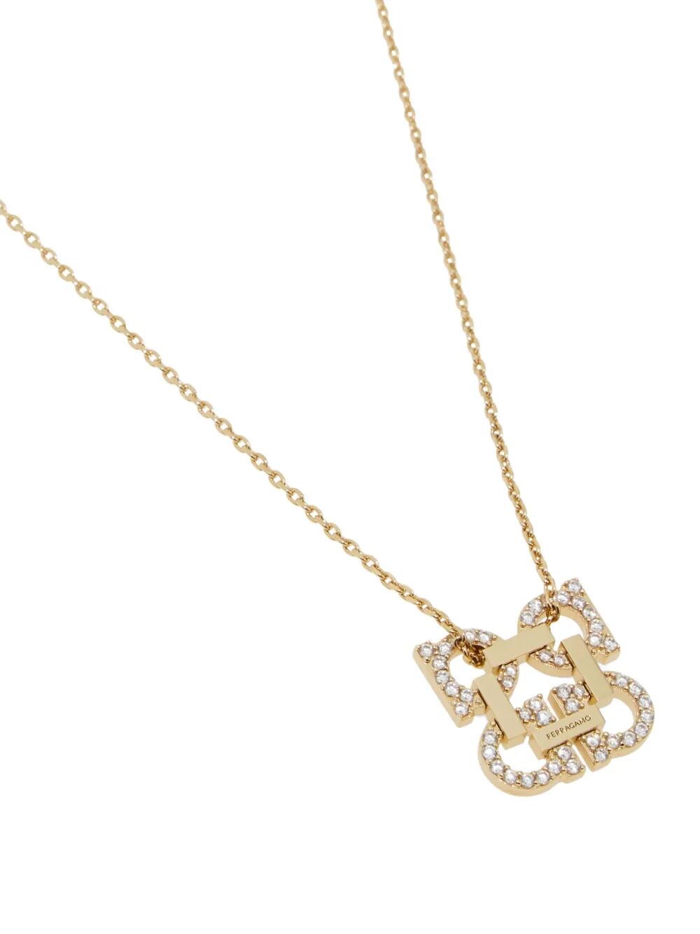 CRYSTAL EMBELLISHED FOUR GANCINI PENDANT NECKLACE