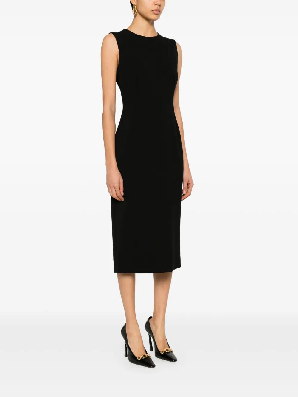 SLEEVELESS SHEATH MIDI DRESS