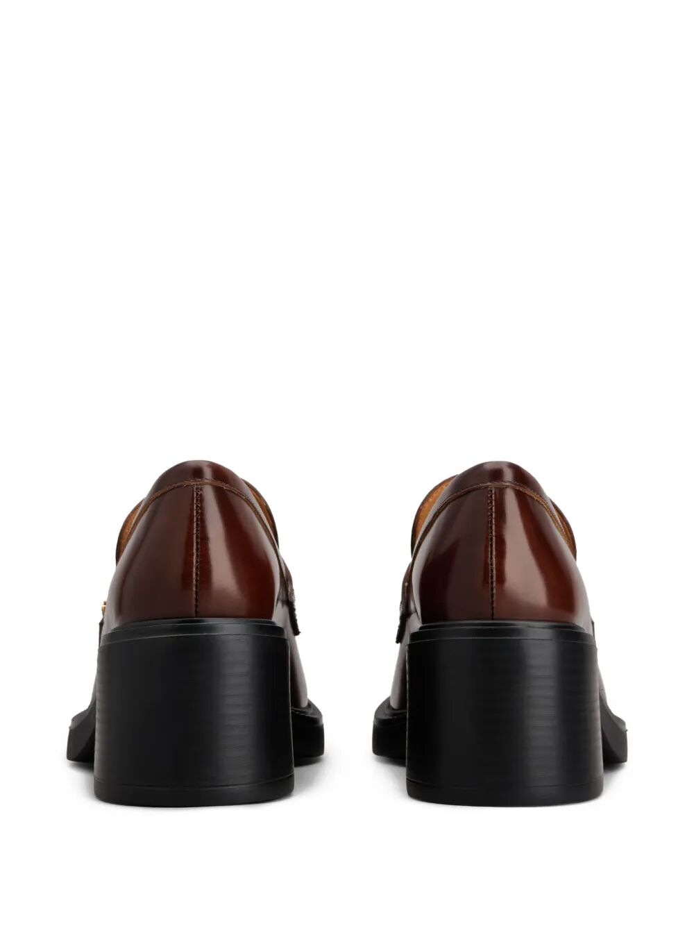 LEATHER HEELED PENNY LOAFERS