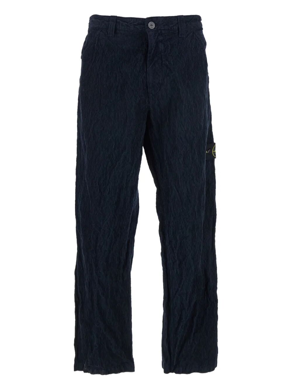 CRINKLED EFFECT CORDUROY TROUSERS