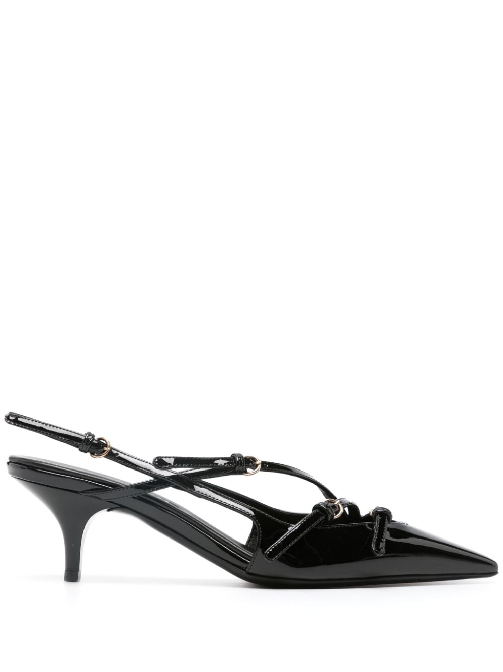 PATENT LEATHER SLINGBACKS WITH BUCKLES