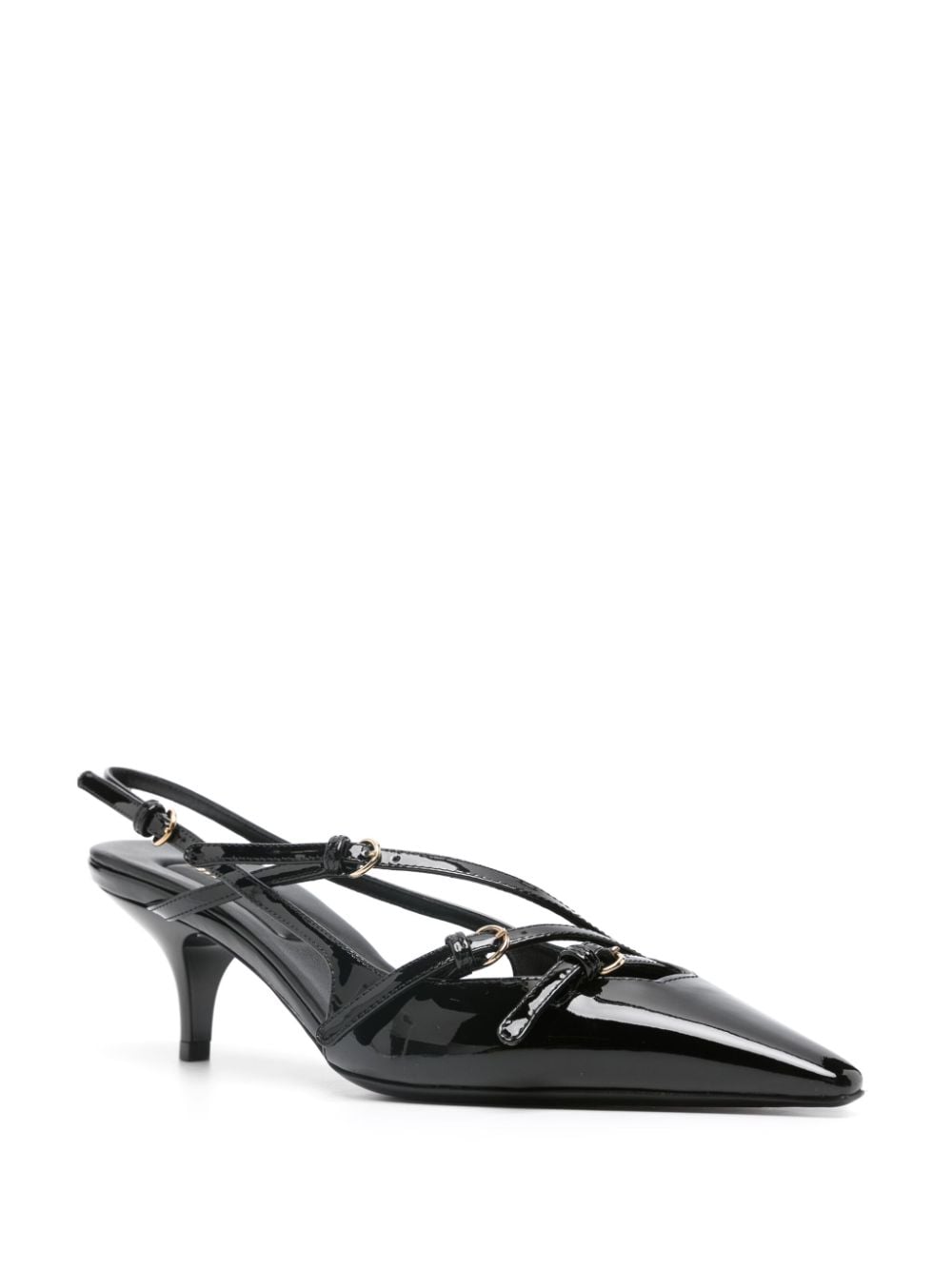 PATENT LEATHER SLINGBACKS WITH BUCKLES
