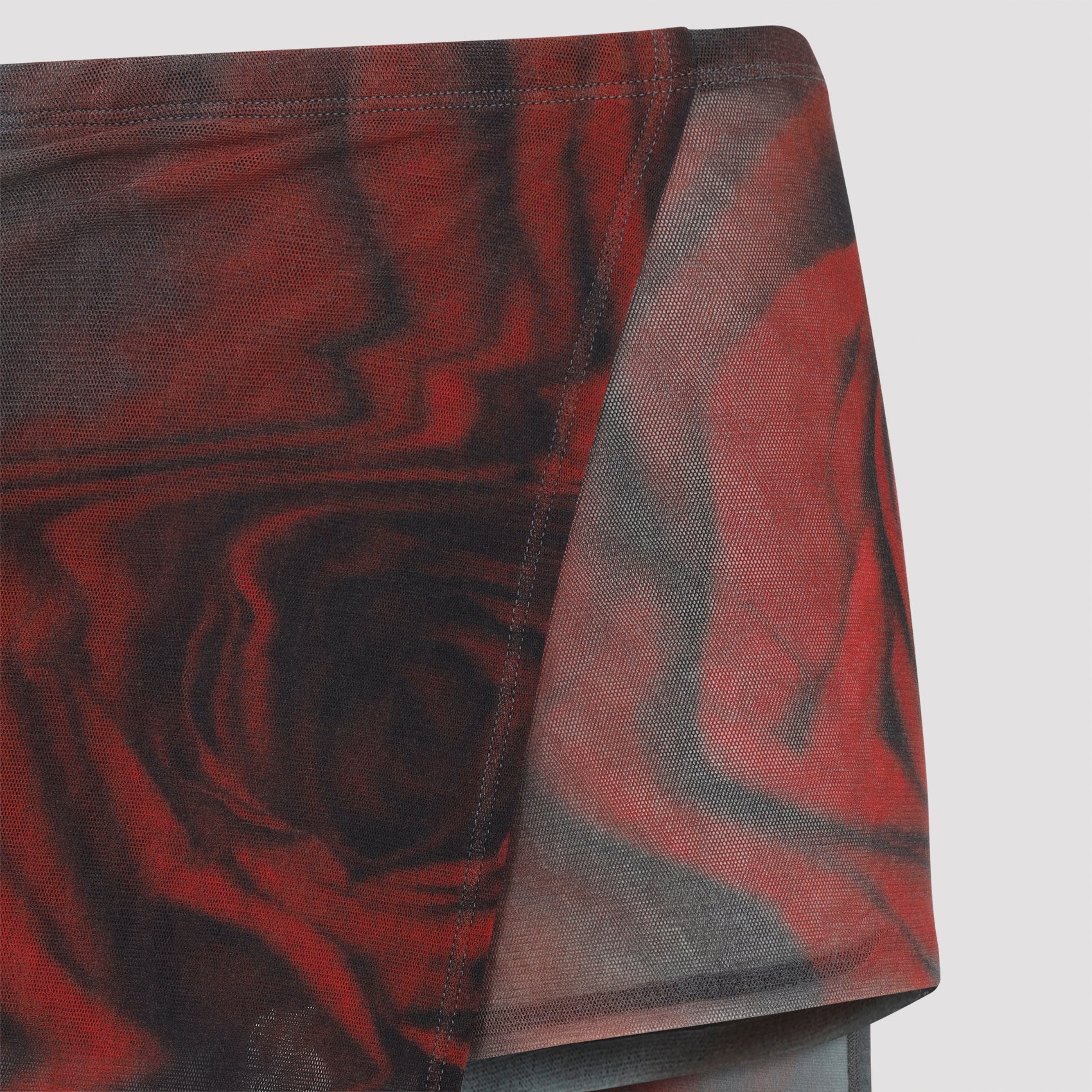Blurry Roses Asymmetric Midi Skirt