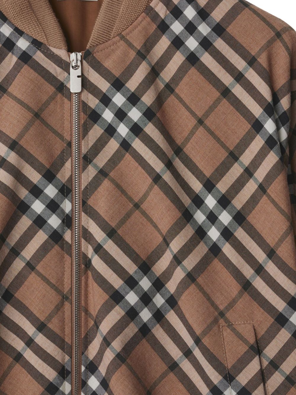 CHECK WOOL BLEND HARRINGTON JACKET