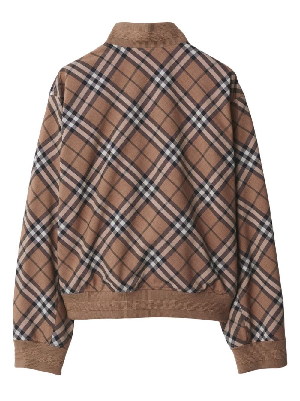 CHECK WOOL BLEND HARRINGTON JACKET