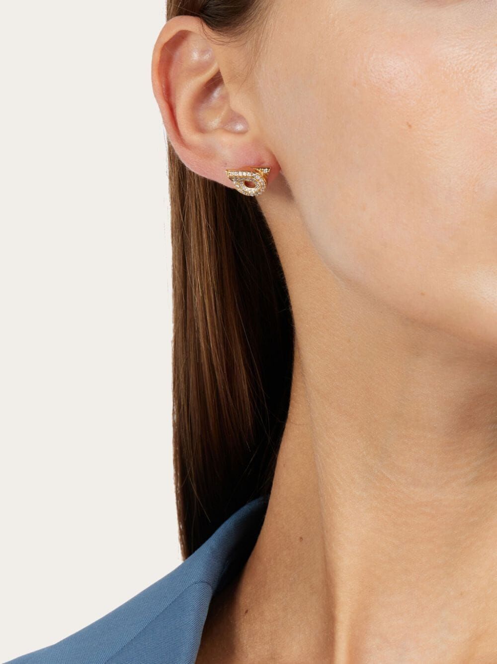 GANCINI EARRINGS WITH RHINESTONES - SIZE 14