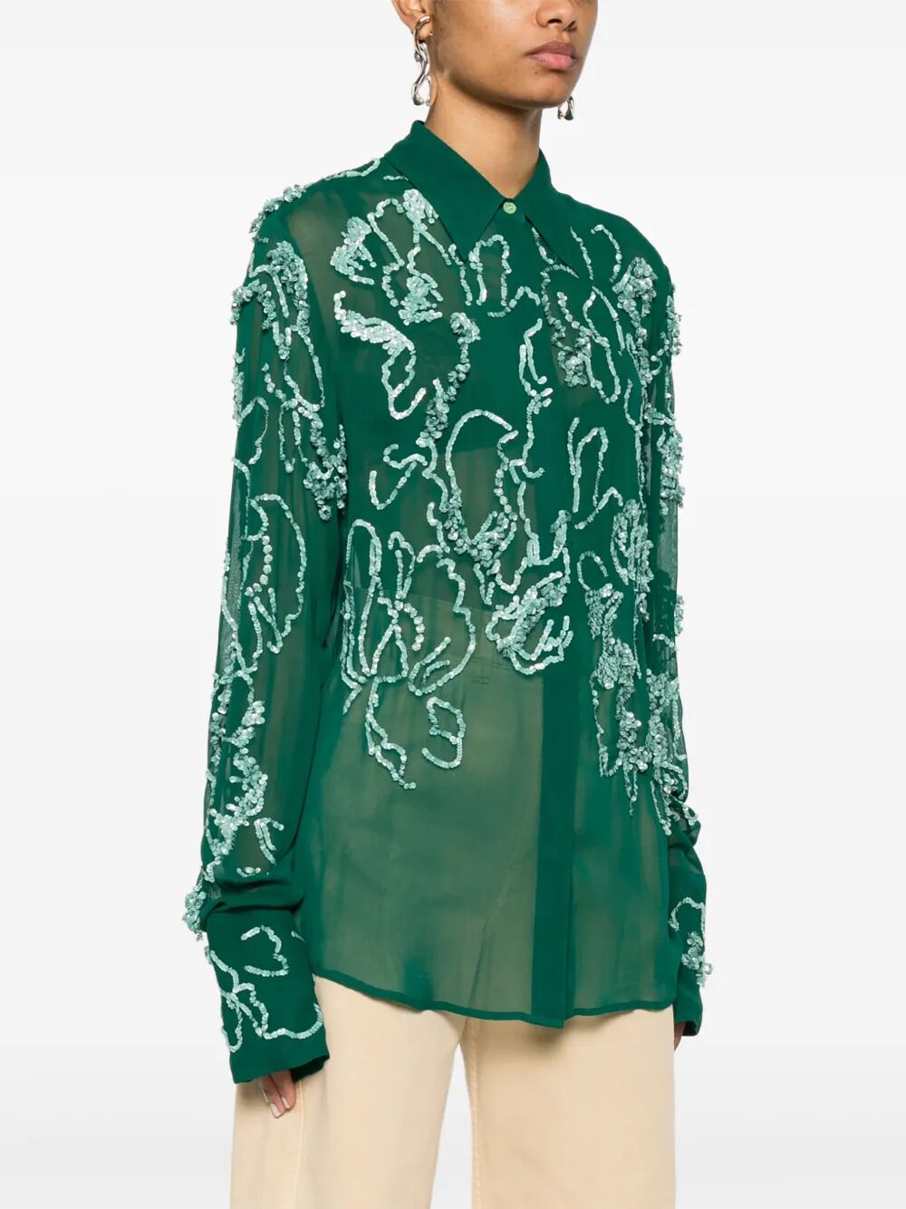 CELINA SEQUINS EMBELLISHED SHIRT