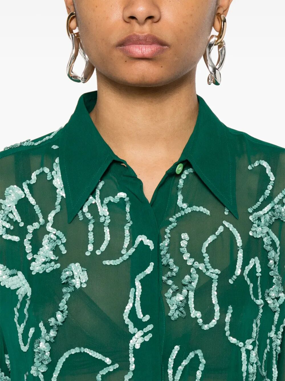 CELINA SEQUINS EMBELLISHED SHIRT