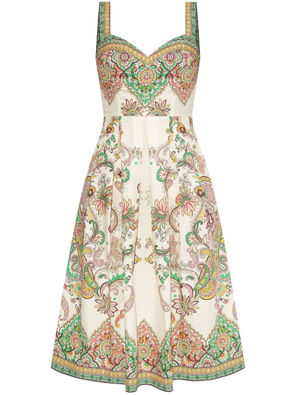 SWEETHEART NECK FLORAL PRINT MIDI DRESS