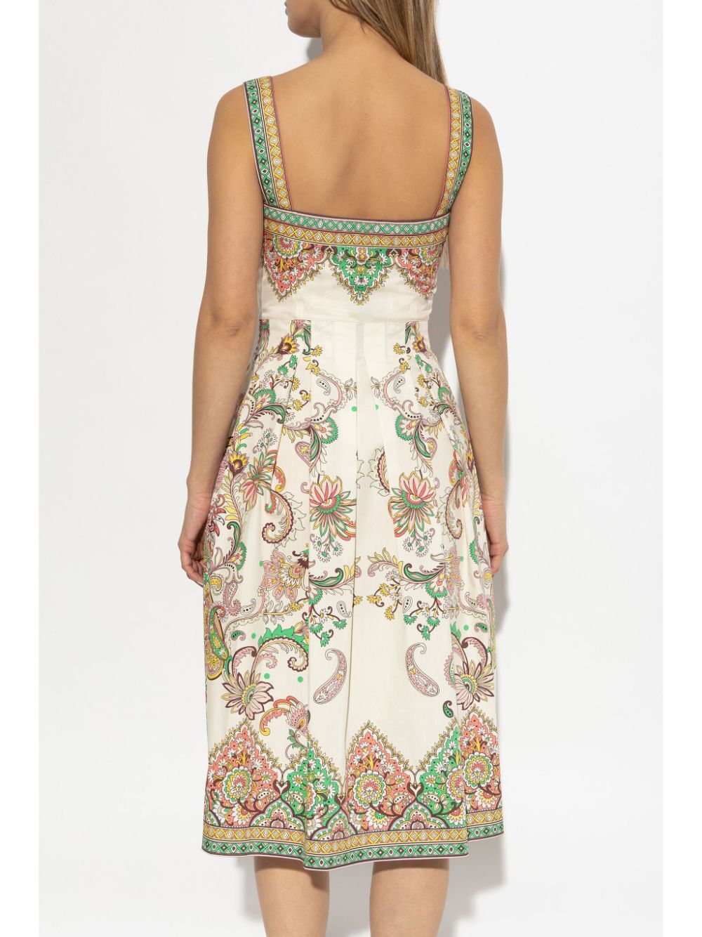 SWEETHEART NECK FLORAL PRINT MIDI DRESS