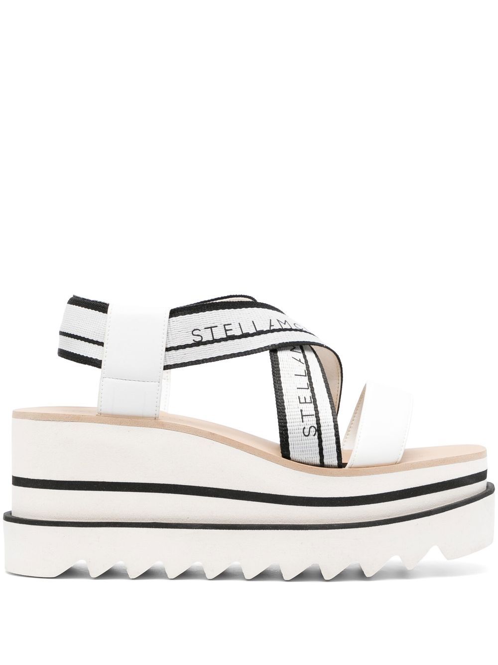 SNEAK-ELYSE STRIPED PLATFORM SANDALS