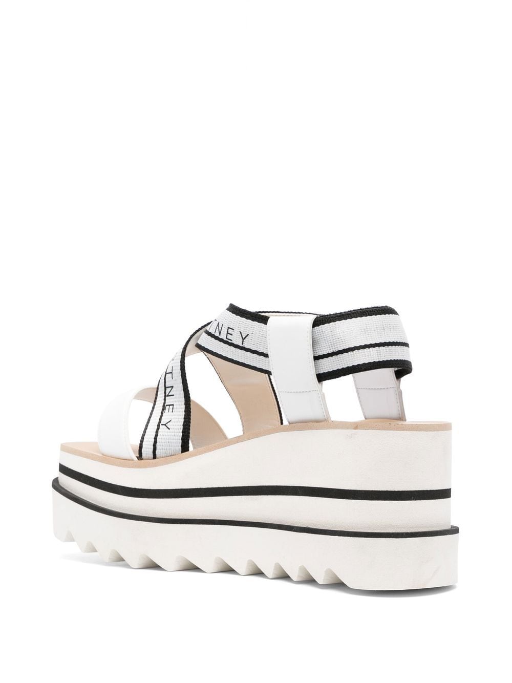 SNEAK-ELYSE STRIPED PLATFORM SANDALS