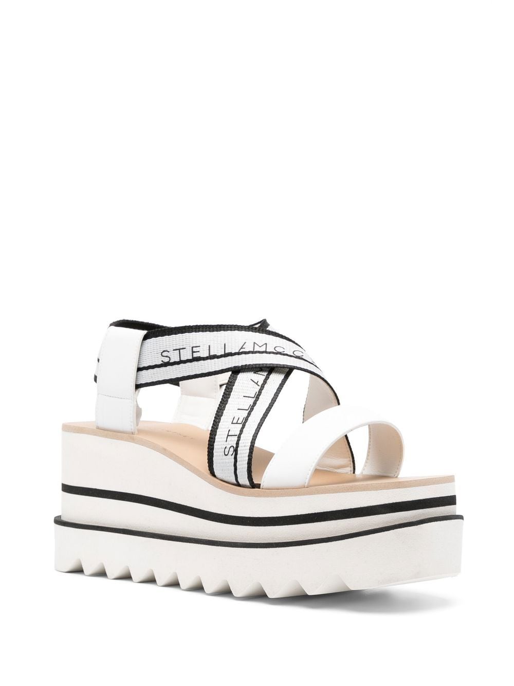 SNEAK-ELYSE STRIPED PLATFORM SANDALS