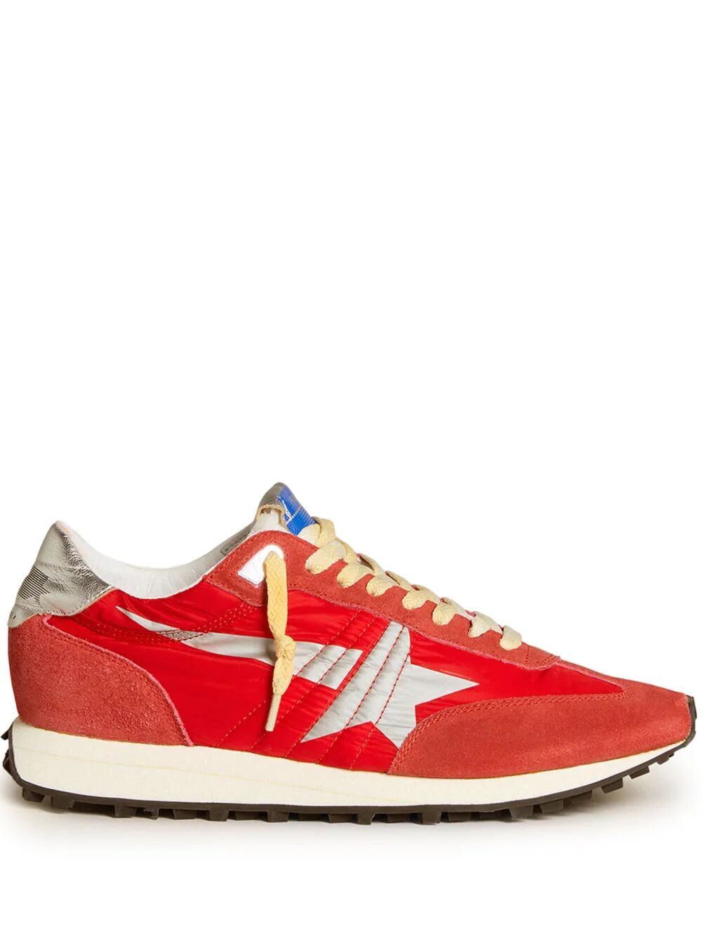 MARATHON SNEAKERS WITH RED NYLON UPPER AND SILVER STAR