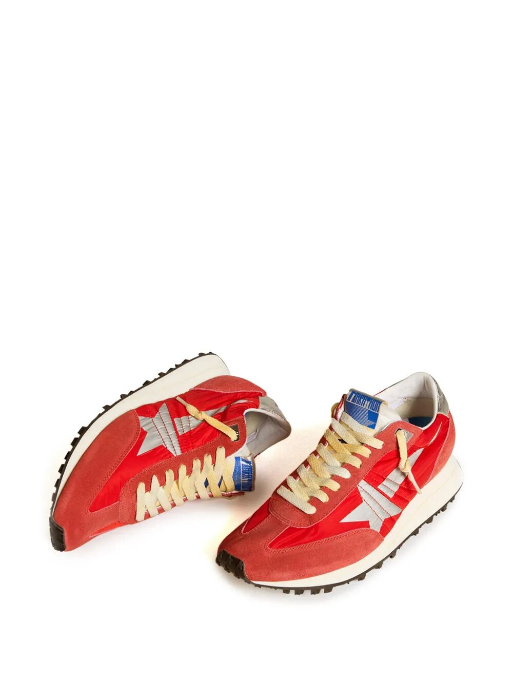 MARATHON SNEAKERS WITH RED NYLON UPPER AND SILVER STAR