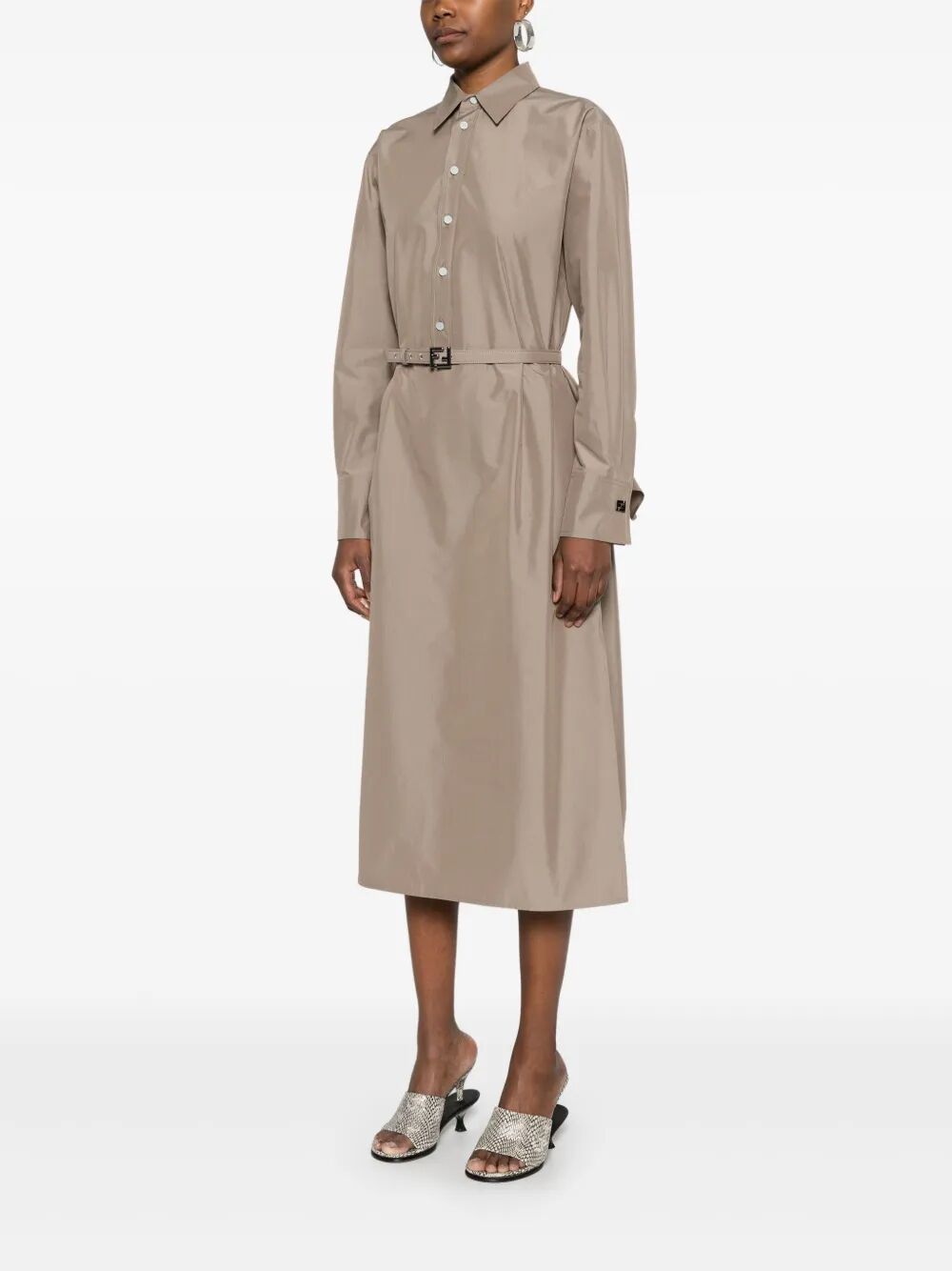 POPLIN BELTED SHIRT DRESS
