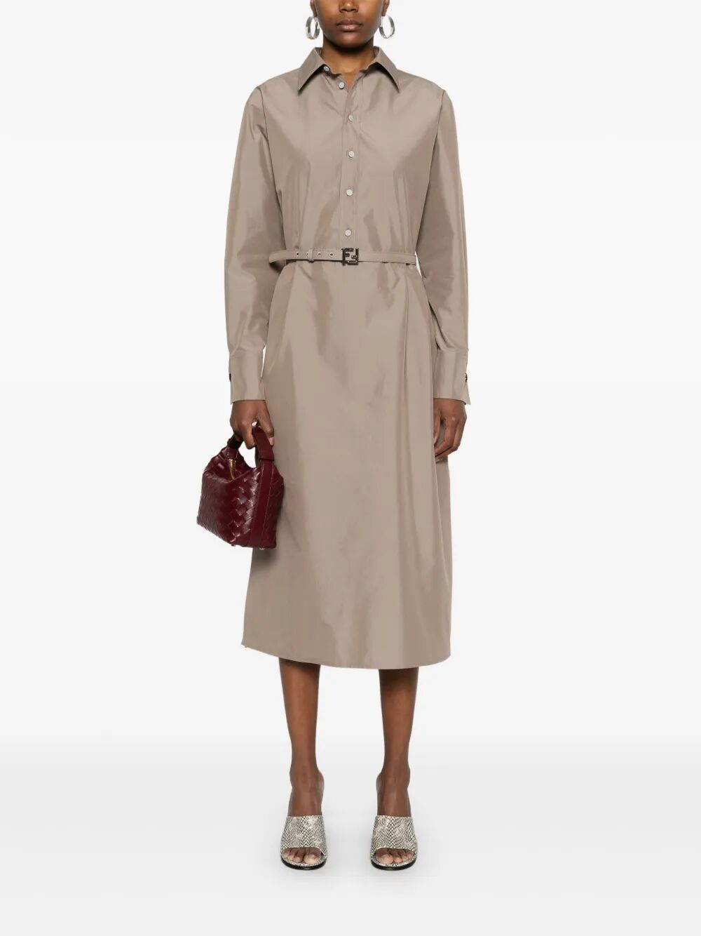 POPLIN BELTED SHIRT DRESS