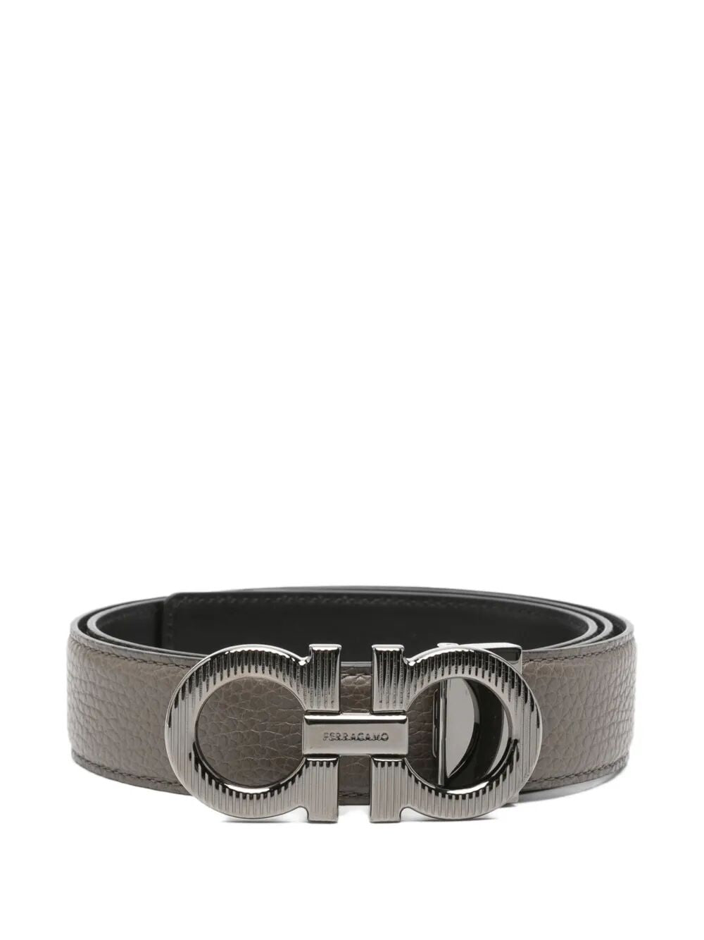 KNURLED BUCKLE TWO-TONE REVERSIBLE GANCINI BELT