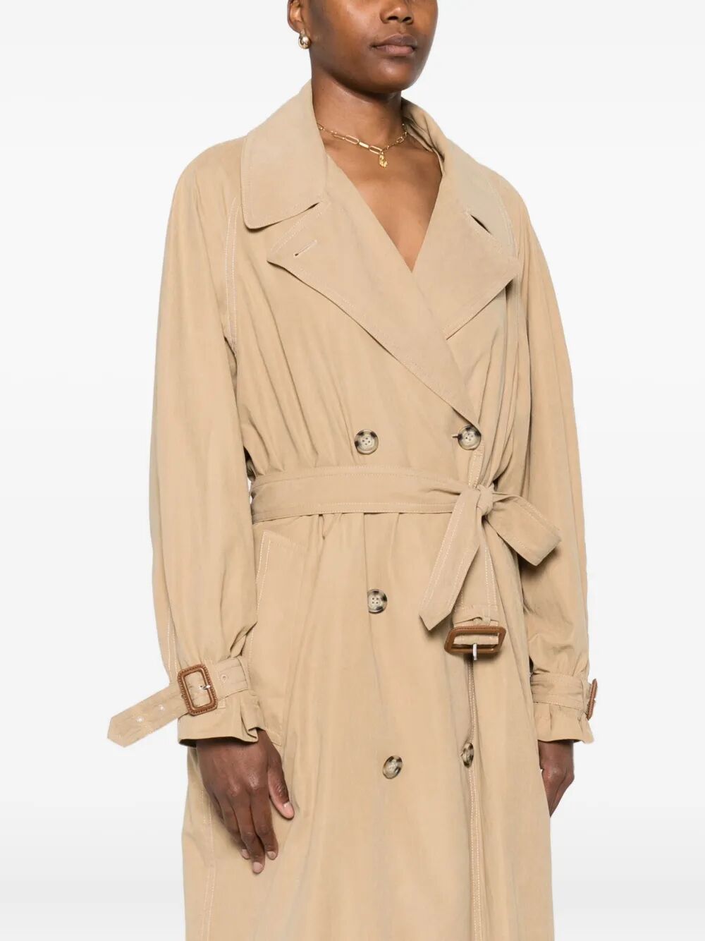 ELEA DOUBLE-BREASTED FLOWING TRENCH COAT