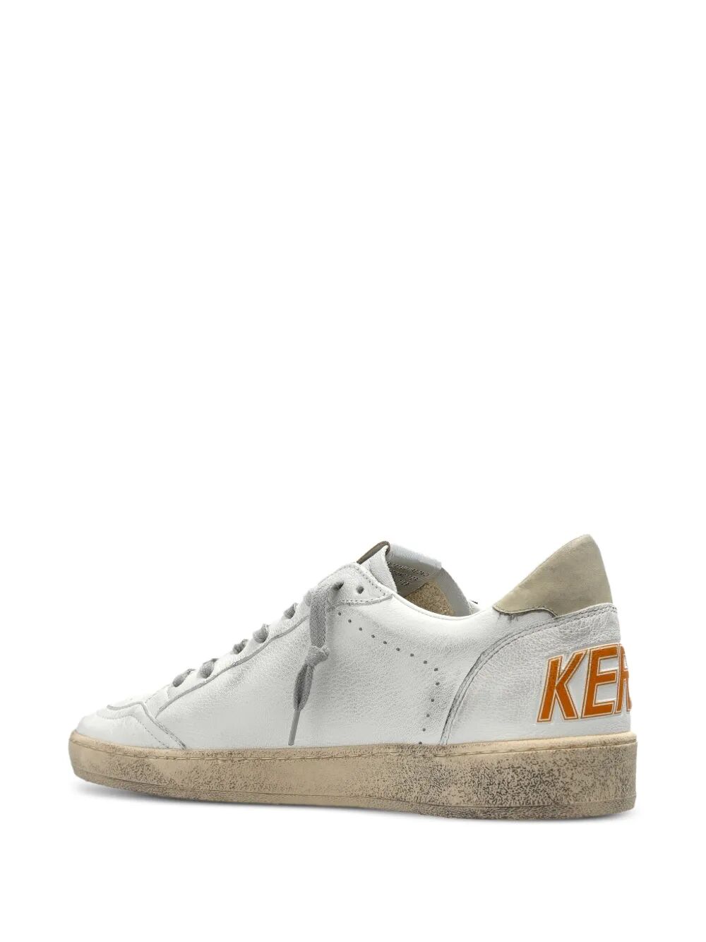BALL STAR SNEAKERS IN VINTAGE EFFECT LEATHER WITH BLUE LEATHER STAR