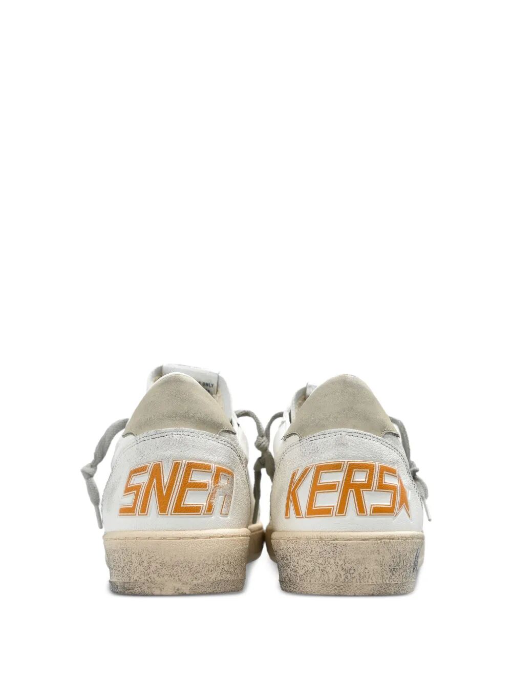 BALL STAR SNEAKERS IN VINTAGE EFFECT LEATHER WITH BLUE LEATHER STAR