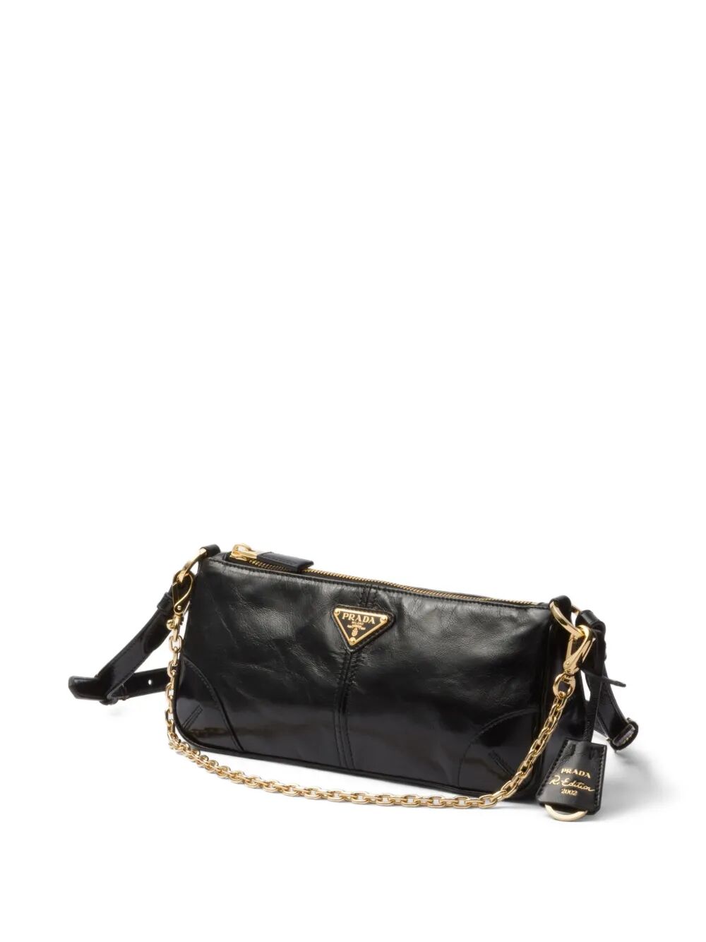 RE-EDITION 2002 MEDIUM SHINY FINISH LEATHER SHOULDER BAG