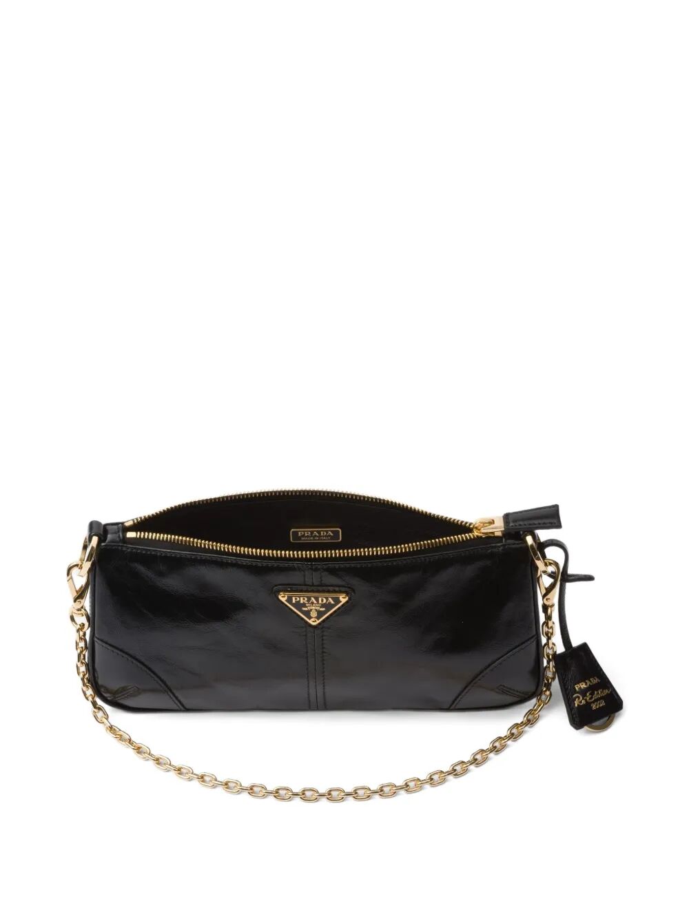 RE-EDITION 2002 MEDIUM SHINY FINISH LEATHER SHOULDER BAG