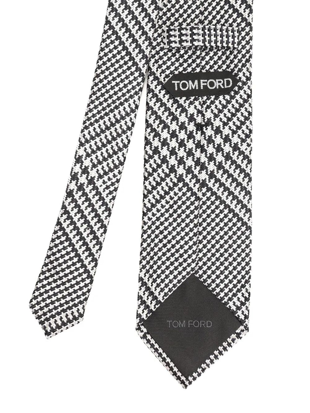 HOUNDSTOOTH-PATTERN SILK TIE