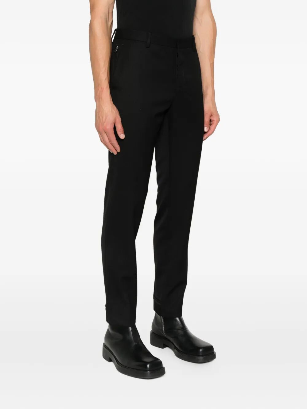 STRAIGHT LEG WOOL TROUSERS