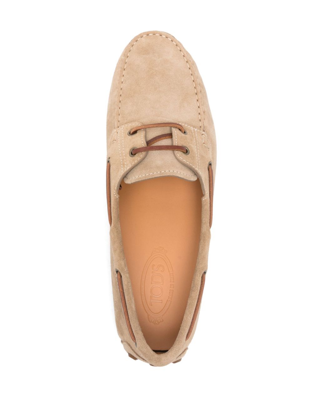 SUEDE GOMMINO BUBBLE LACE-UP BOAT LOAFERS