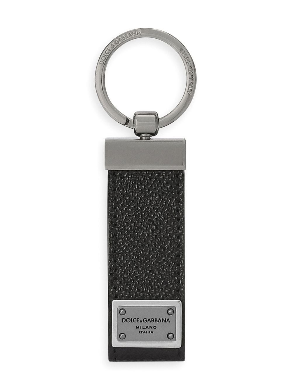 CALFSKIN KEY CHAIN WITH LOGO TAG