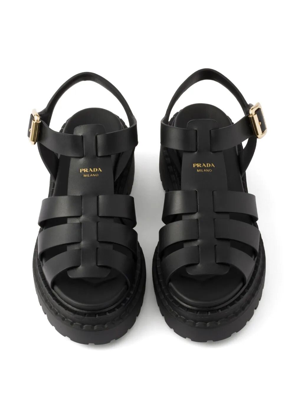 FISHERMAN`S LEATHER FLATFORM SANDALS